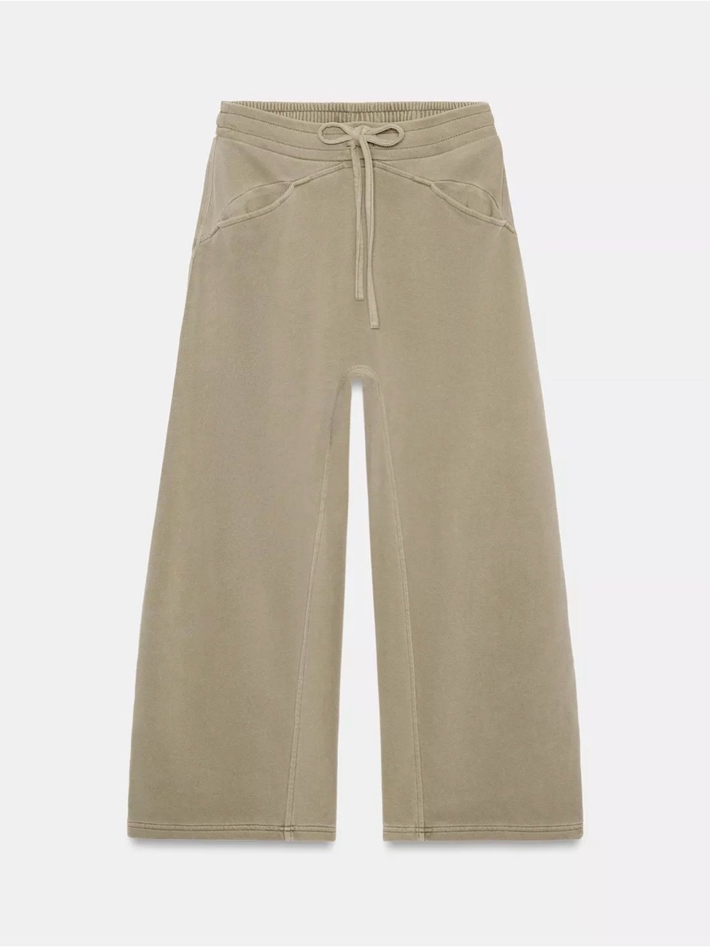 Two matching SETS of Zara Black/ Tan Wide-Leg Lounge Pants and tops - Picture 4 of 7